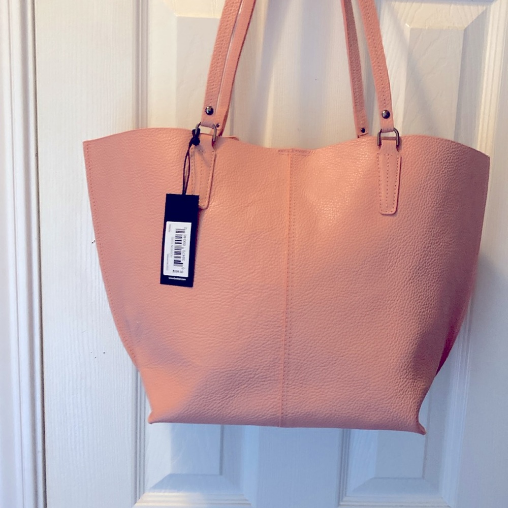 NWT~2 PIECE BOTKIER SHOULDER BAG TOTE and MAKE-UP BAG-100% Genuine LEATHER